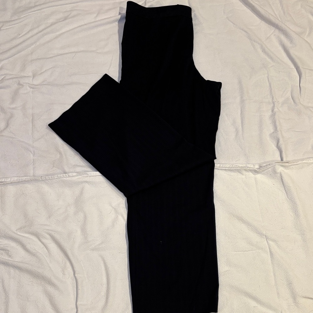 Elegant Black Pinstripe Pants